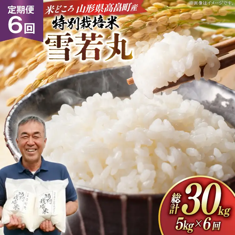 米 定期便 6回 令和8年 雪若丸 5kg 6回 計30kg