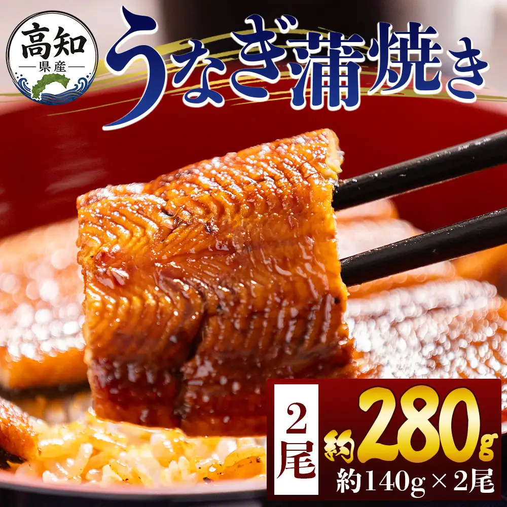 国産うなぎ ２尾 ２８０ｇ 高知県産 うなぎ fb-0144