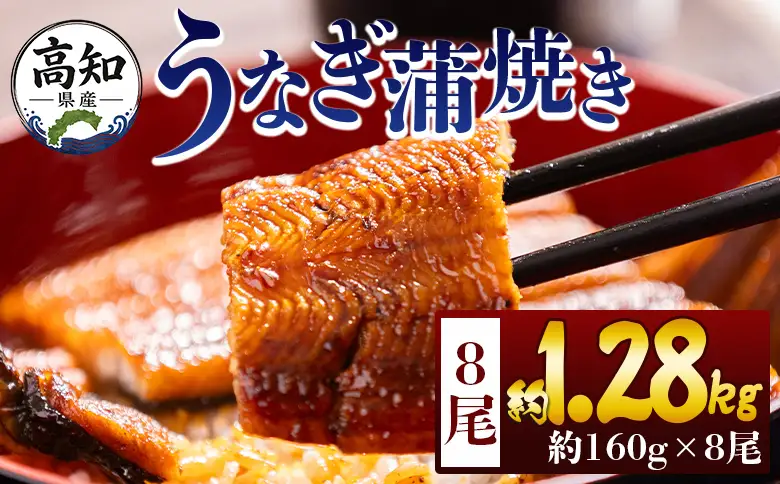 高知県産蒲焼きうなぎ １６０ｇ ８尾 計１２８０ｇ fb-0157