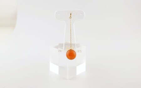 Amberlogue ペンダント 丸玉（金属素材：K10　琥珀：直径10mm　サイズ：全長45mm）