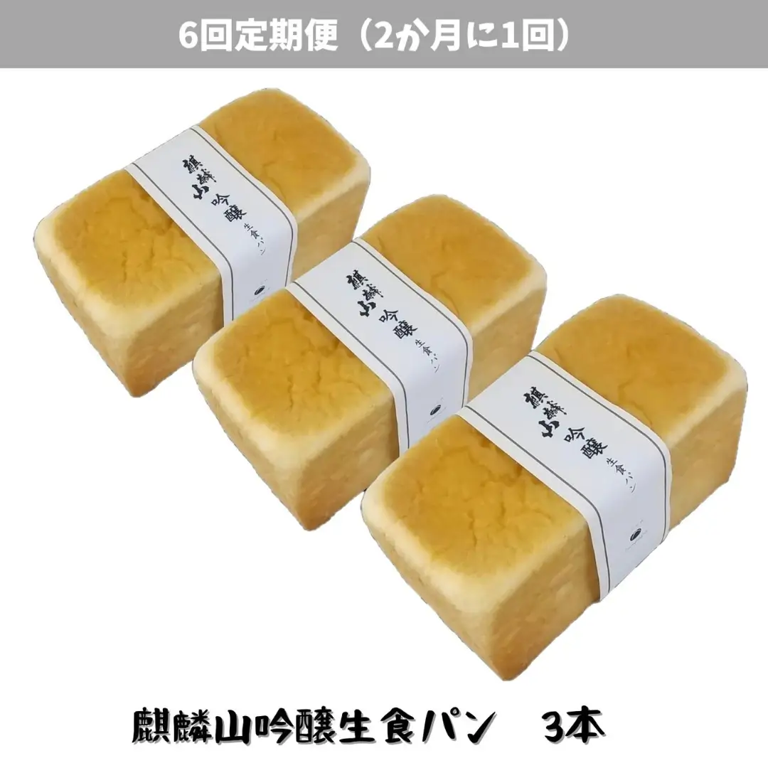 【6回定期便】しょこら亭 麒麟山吟醸生食パン 3本セット （2ヶ月毎×6回） パン 食パン 冷凍 1Z55052