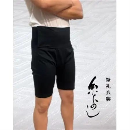 【糸よし】腹当兼用ズボン型半股引 (黒)LLサイズ【1696755】