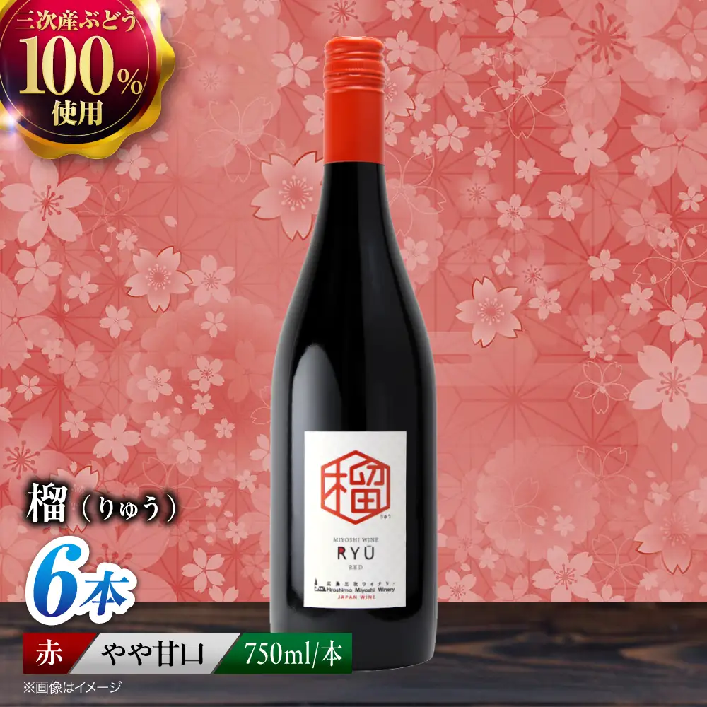 赤ワイン 榴 りゅう RYU 750ml×6本 [APAZ135]赤ワイン