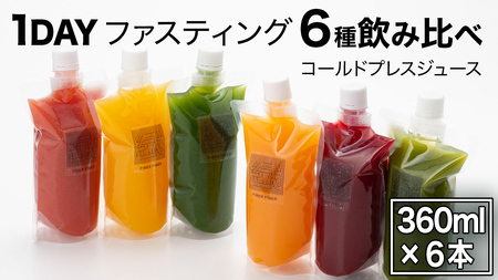【1日ファスティングに最適】1day fasting コールドプレスジュース 6本セット 360ml×6種