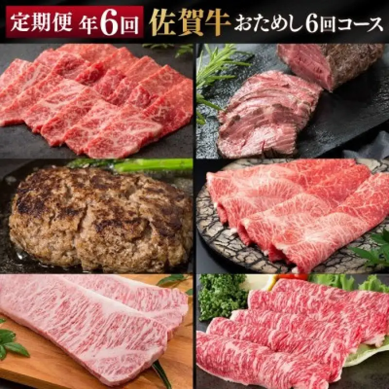 定期便 隔月 奇数月 年6回 佐賀牛 「おためし6回」コース  2ヶ月に1回届く定期便！！ 佐賀牛 牛肉 ※配送不可：北海道・沖縄・離島