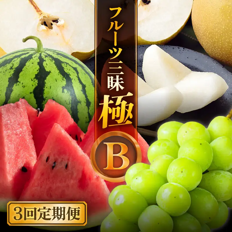 【先行予約】【定期便 3回コース】 坂井市フルーツ三昧！！「極」 B 【2027年7月上旬以降順次発送開始予定】定期便 くだもの 果物 [F-3202]