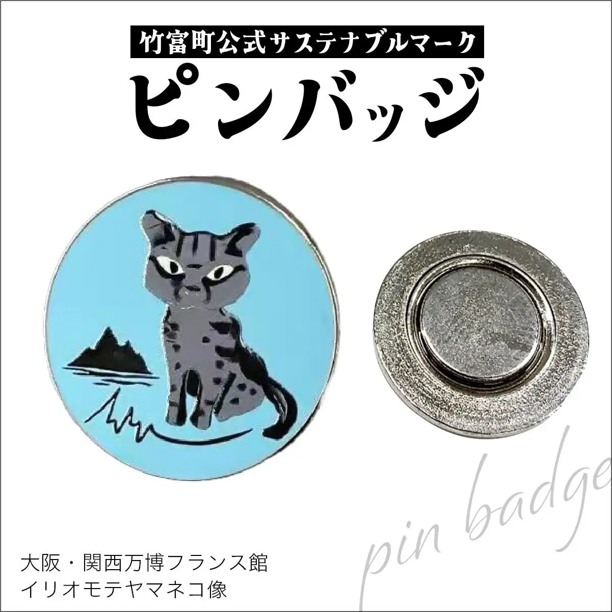 竹富町公式サステナブルマークピンバッジ【ブルー】（マグネットタイプ）