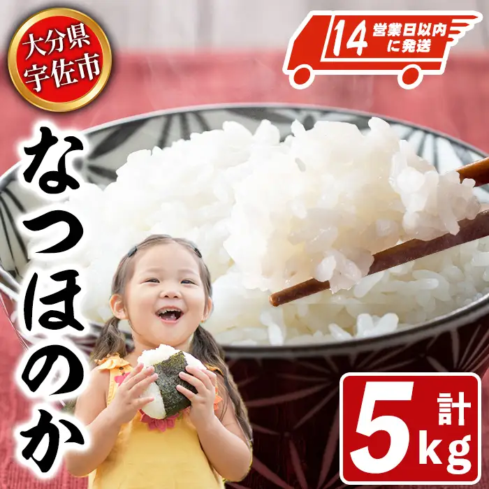 宇佐市産なつほのか (計5kg) ＜北海道 沖縄 離島配送不可＞米 お米 なつほのか ナツホノカ 白米 ご飯 大分県産 5kg 【119000101】【カネガエ】