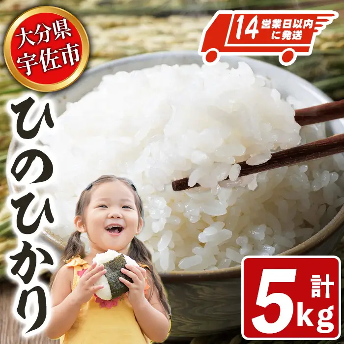 宇佐市産ヒノヒカリ(計5kg) ＜北海道 沖縄 離島配送不可＞米 お米 ヒノヒカリ ひのひかり 白米 ご飯 大分県産 5kg【119000401】【カネガエ】