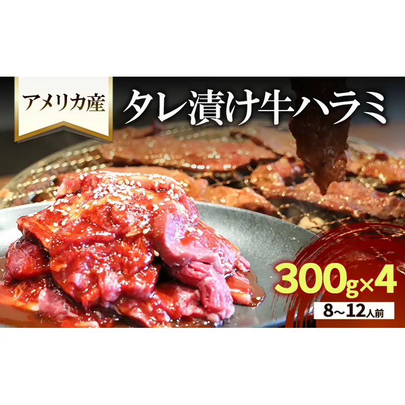 牛ハラミ タレ漬け 300g×4 8〜12人前 牛ハラミ