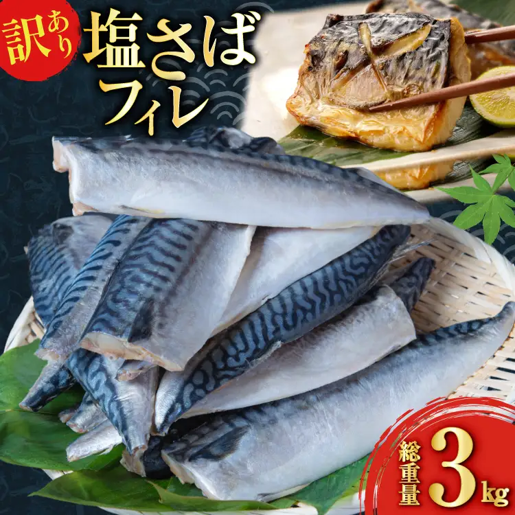 訳あり 減塩 塩サバ フィレ Sサイズ 総重量 3kg 20565959