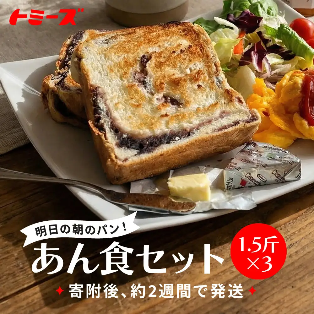 トミーズ あん食パンセット 1.5斤×3 パンパンパンパン