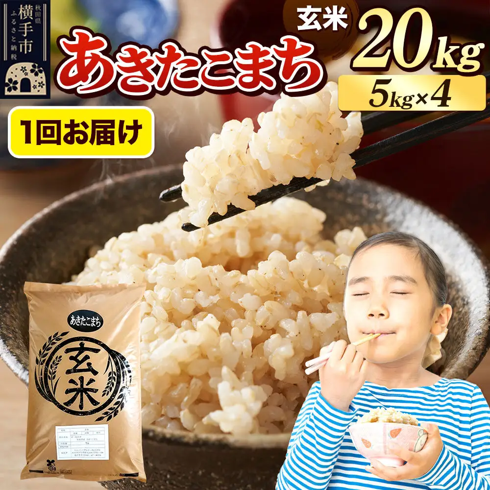 《令和7年産》 米 あきたこまち 20kg（5kg×4袋） 【玄米】 秋田県産