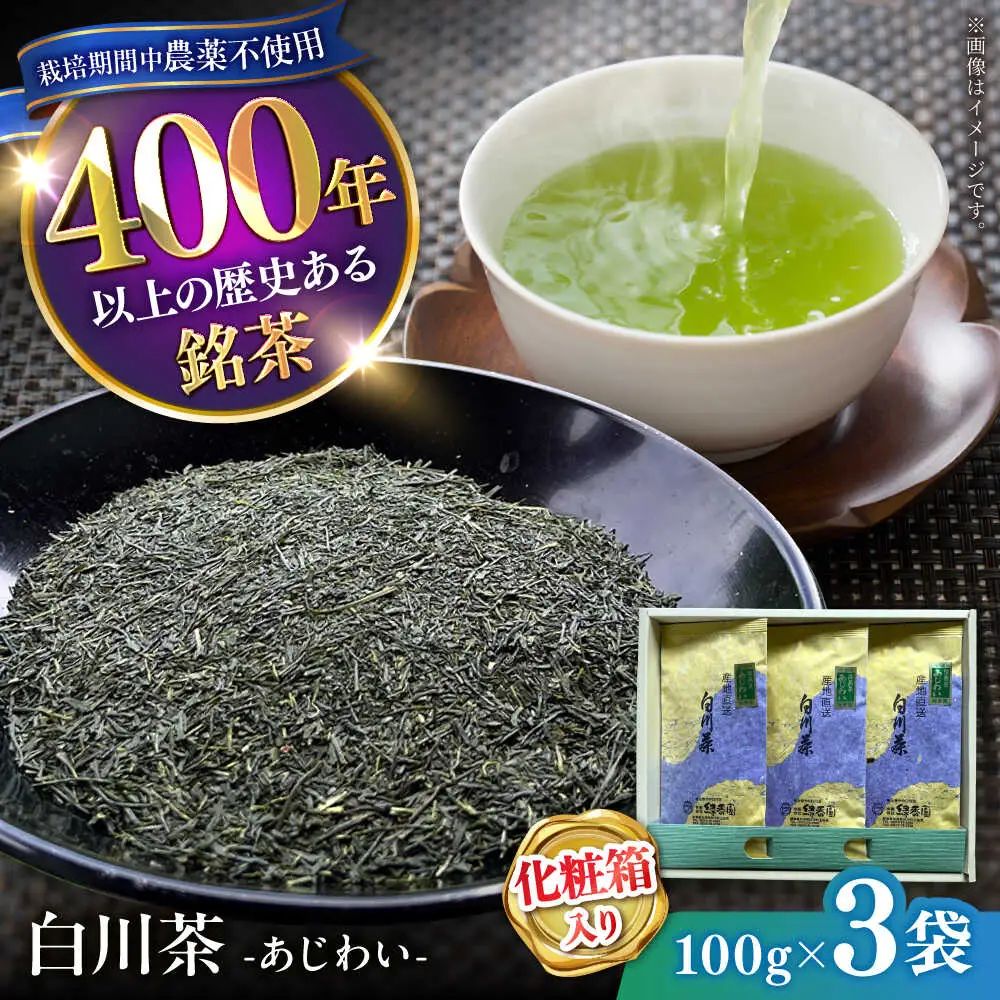 白川茶 あじわい 300g （100g×3袋） 化粧箱入り 緑茶 お茶 ギフト 茶葉 白川町 / 緑香園[AWAZ003]