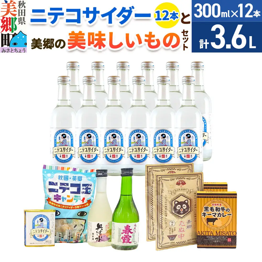 炭酸飲料 ニテコサイダー12本と美郷の美味しいものセット
