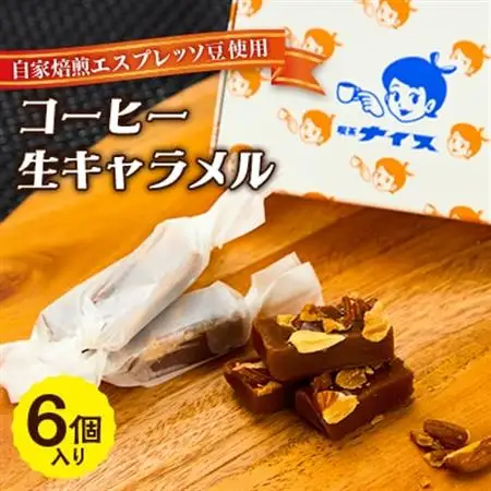 【自家焙煎エスプレッソ豆使用】コーヒー生キャラメル　6個【配送不可地域：離島】【1700335】