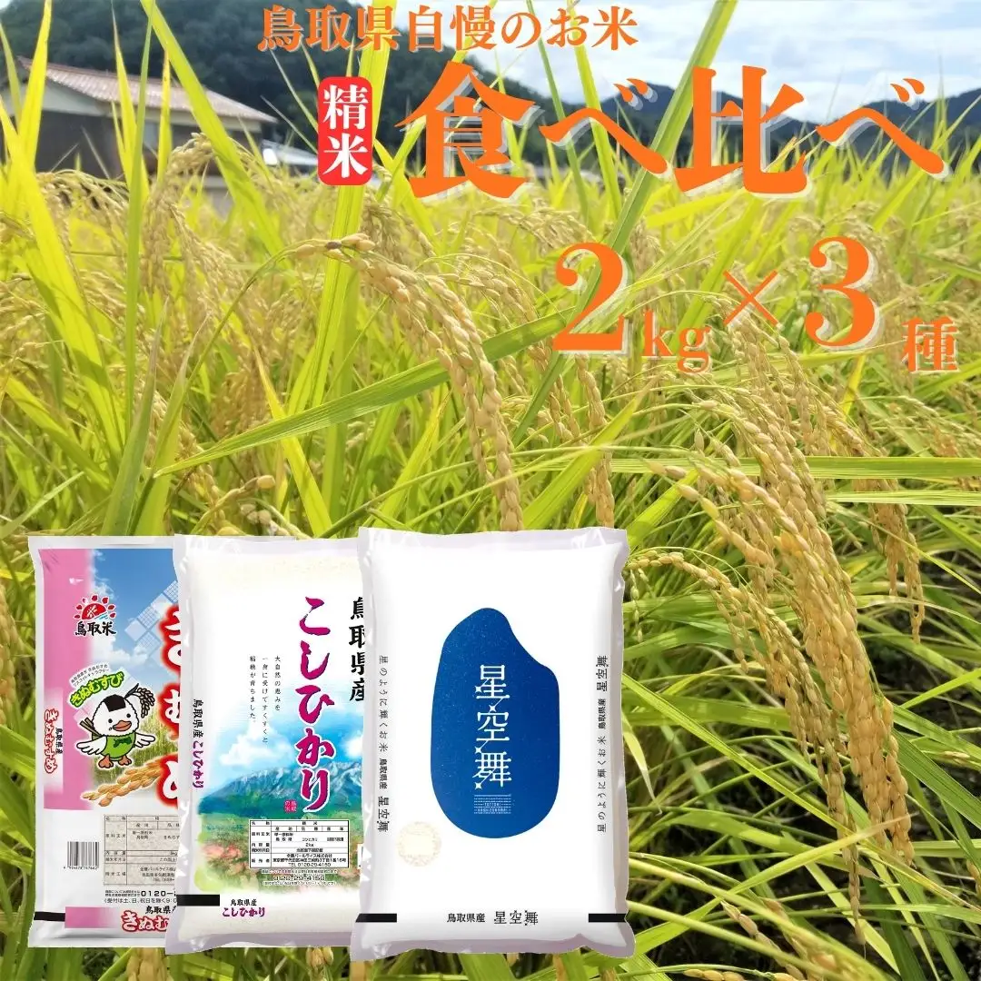 精米 2kg 計 6kg 3種 食べ比べ 銘柄米 鳥取県産 令和8年産 | 360M