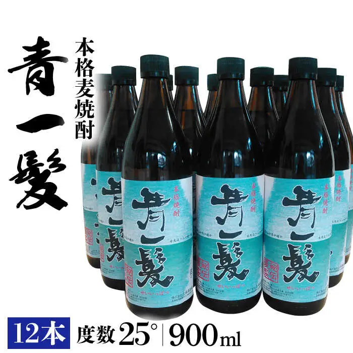 【3年以上貯蔵熟成！】本格 麦焼酎 青一髪 25° 900ml×12本 / 麦焼酎 むぎじょうちゅう 焼酎 麦 しょうちゅう むぎ 酒 お酒 さけ ギフト プレゼント 贈り物 / 南島原市 / 久保酒造場 [SAY001] 
