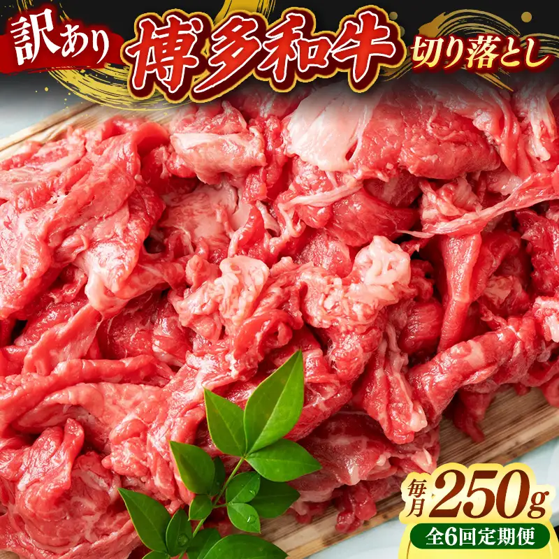 【定期便全6回】【訳あり】【A4~A5ランク】博多和牛 切り落とし 250g【牛肉 肉 牛 和牛 博多和牛 ブランド牛 A4 A5ランク 切り落とし 訳あり おすすめ 筑前町 ふるさと納税 送料無料 FL221】【202610】