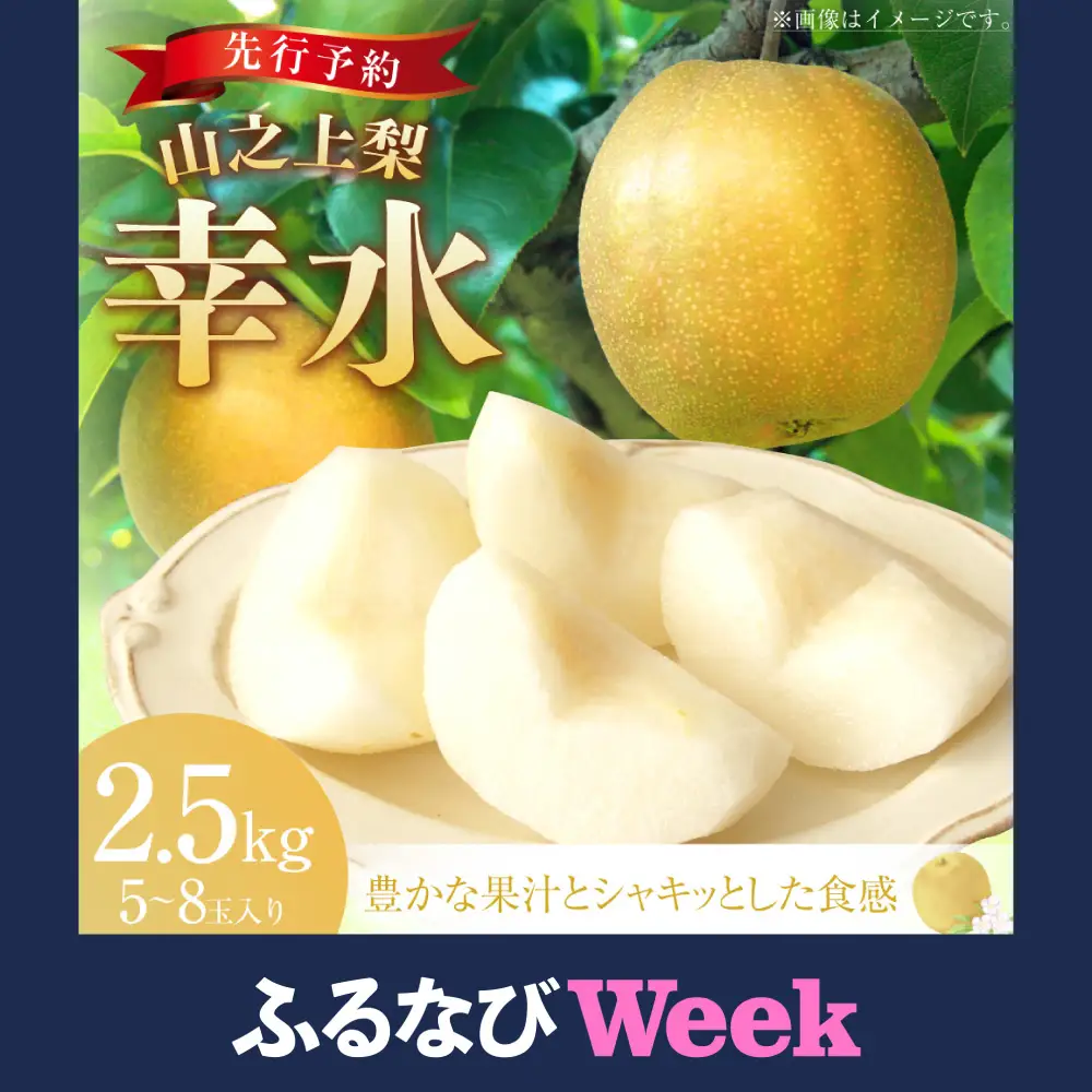 【ふるなびWEEK対象】 《先行予約》｢丸坂山田農園｣ 山之上梨 幸水 1箱 （ 約2.5kg ／ 5～8玉 ） 【2026年8月上旬～8月下旬 発送予定】