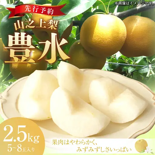 《先行予約》｢丸坂山田農園｣ 山之上梨 豊水 1箱 （ 約2.5kg ／ 5～8玉 ） 【2026年8月下旬～9月下旬 発送予定】