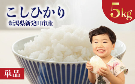 【令和7年産】こしひかり 5kg 精米 5kg x 1袋 白米 新潟県 新発田市 [noguchi003_02]