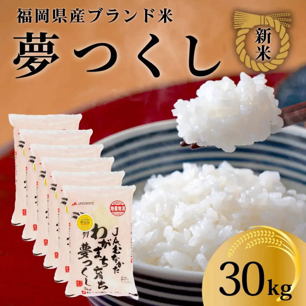 令和7年産 福岡県産米 夢つくし 合計30kg ( 5kg×6袋 )