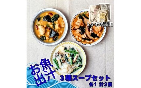 レンジで簡単　お魚出汁の野菜ゴロゴロスープ3種セット（計3個入）