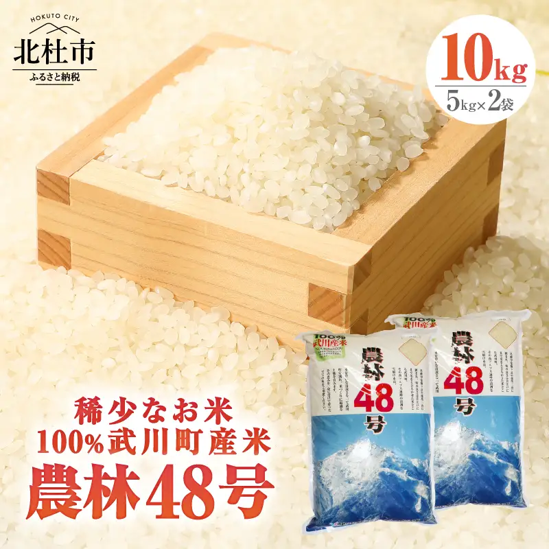 【令和7年度米】山梨最大の米処　北杜市武川町産　幻の米　農林48号5kg×2袋  粘り 甘味 冷めても美味しい 山梨最大の米処 [h057]