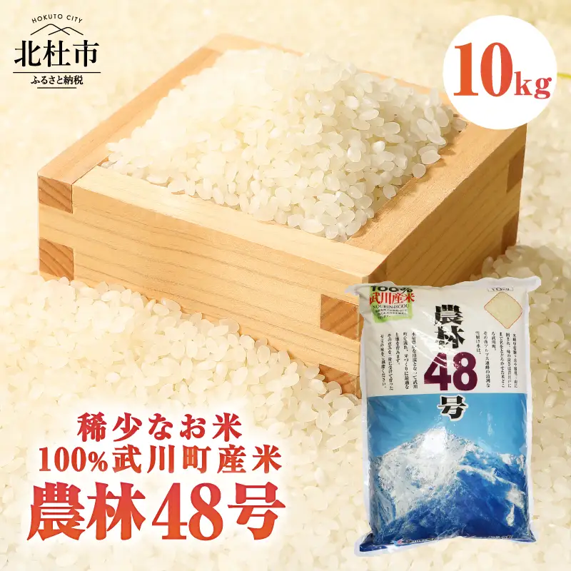 【令和7年度米】山梨最大の米処　北杜市武川町産　幻の米　農林48号10kg×1袋  粘り 甘味 冷めても美味しい 山梨最大の米処 [h057]