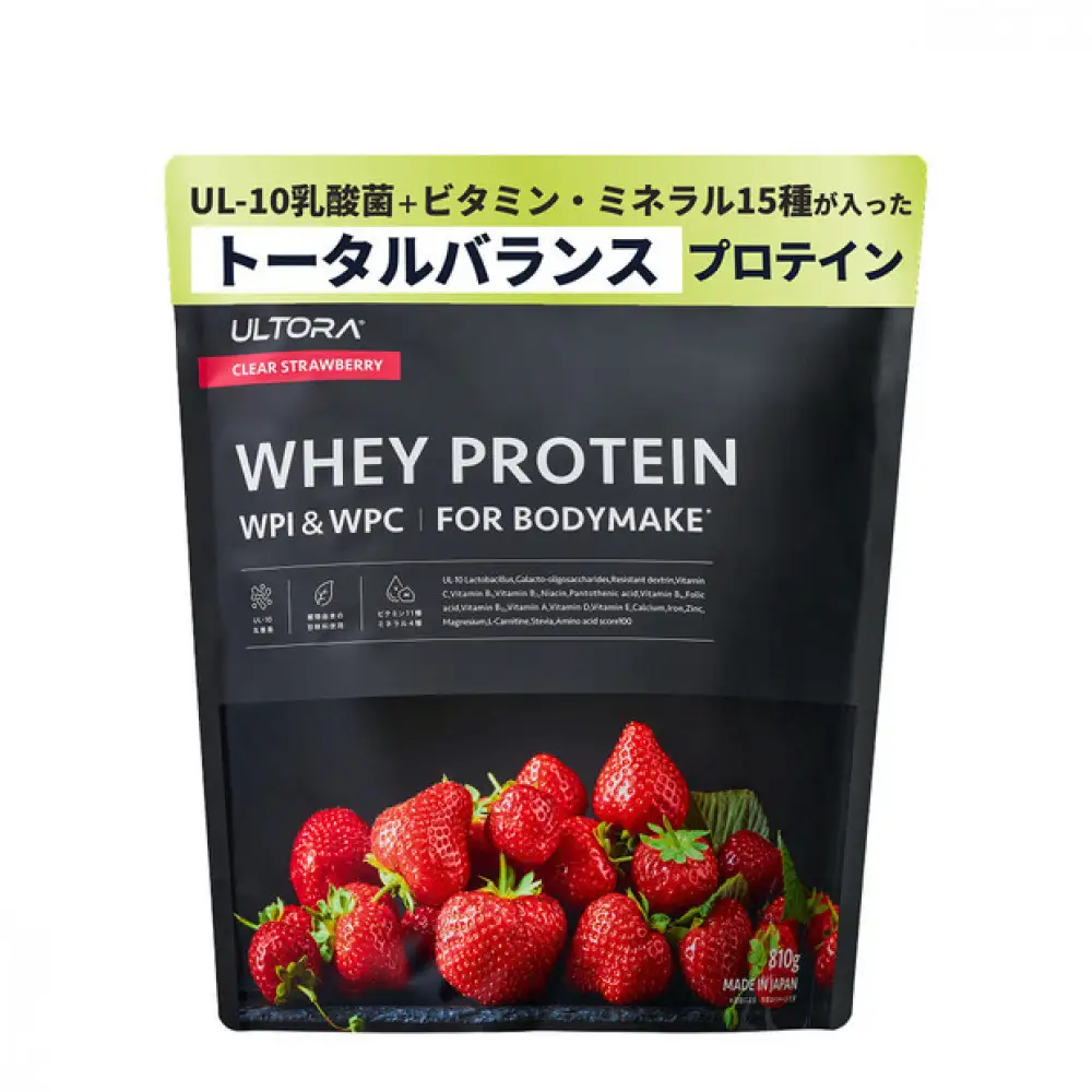 ULTORA ホエイプロテイン 810g クリアストロベリー風味（リニューアル）