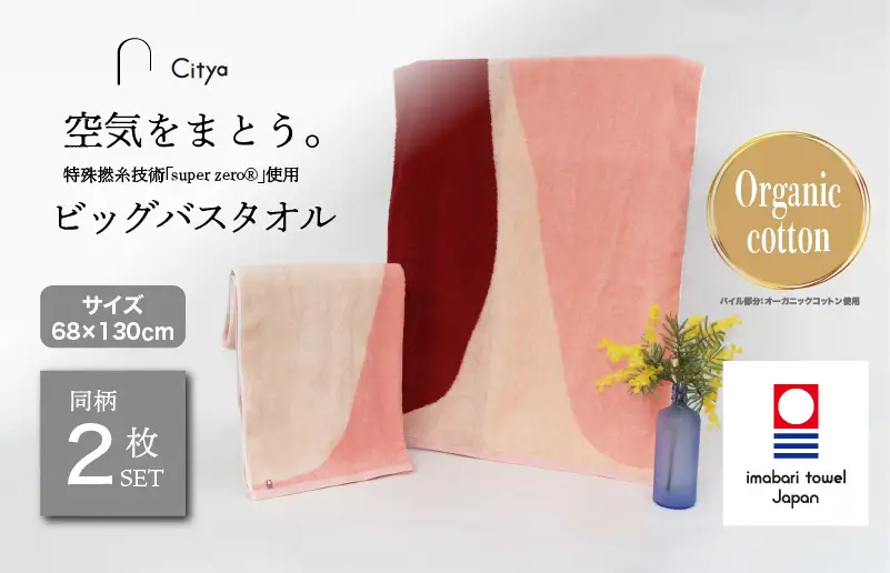 （今治タオルブランド）Citya ビッグバスタオル 2枚 （Elegant）