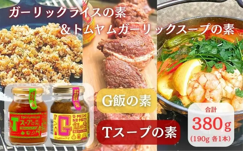 ガーリック G飯の素 Tスープの素 各1本 計380g（190g×2本） アウトドアオペラ