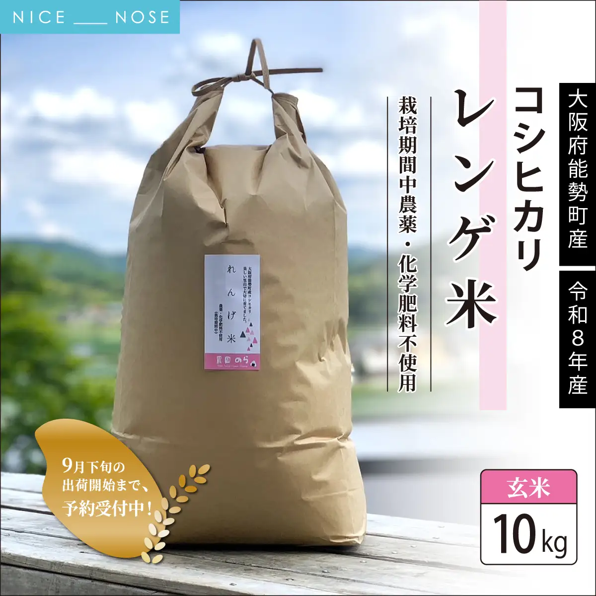 《予約受付中》令和8年産コシヒカリ「レンゲ米」玄米10kg (栽培期間中農薬・化学肥料不使用) | 農園のら | 米 玄米 10kg コシヒカリ 中農薬 化学肥料不使用 自然栽培 特別栽培 | おにぎり 弁当 産地直送 | 大阪府 能勢町 送料無料