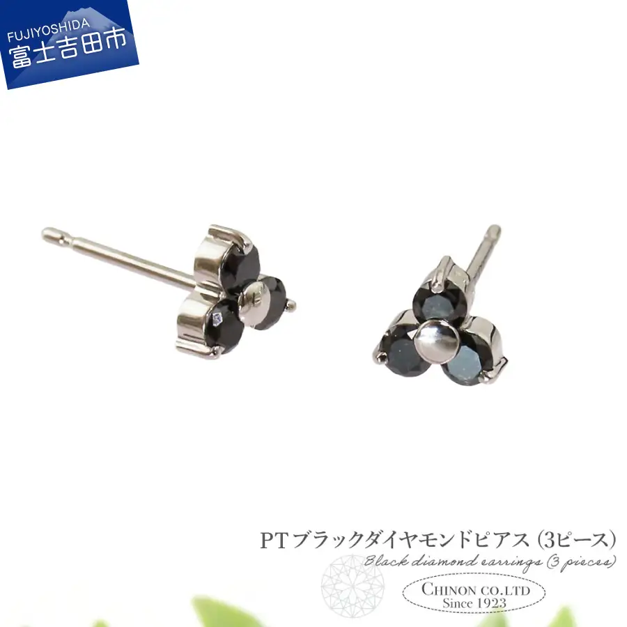 ピアス PT　ブラックダイヤモンドピアス（3ピース）　CS-691 ジュエリー