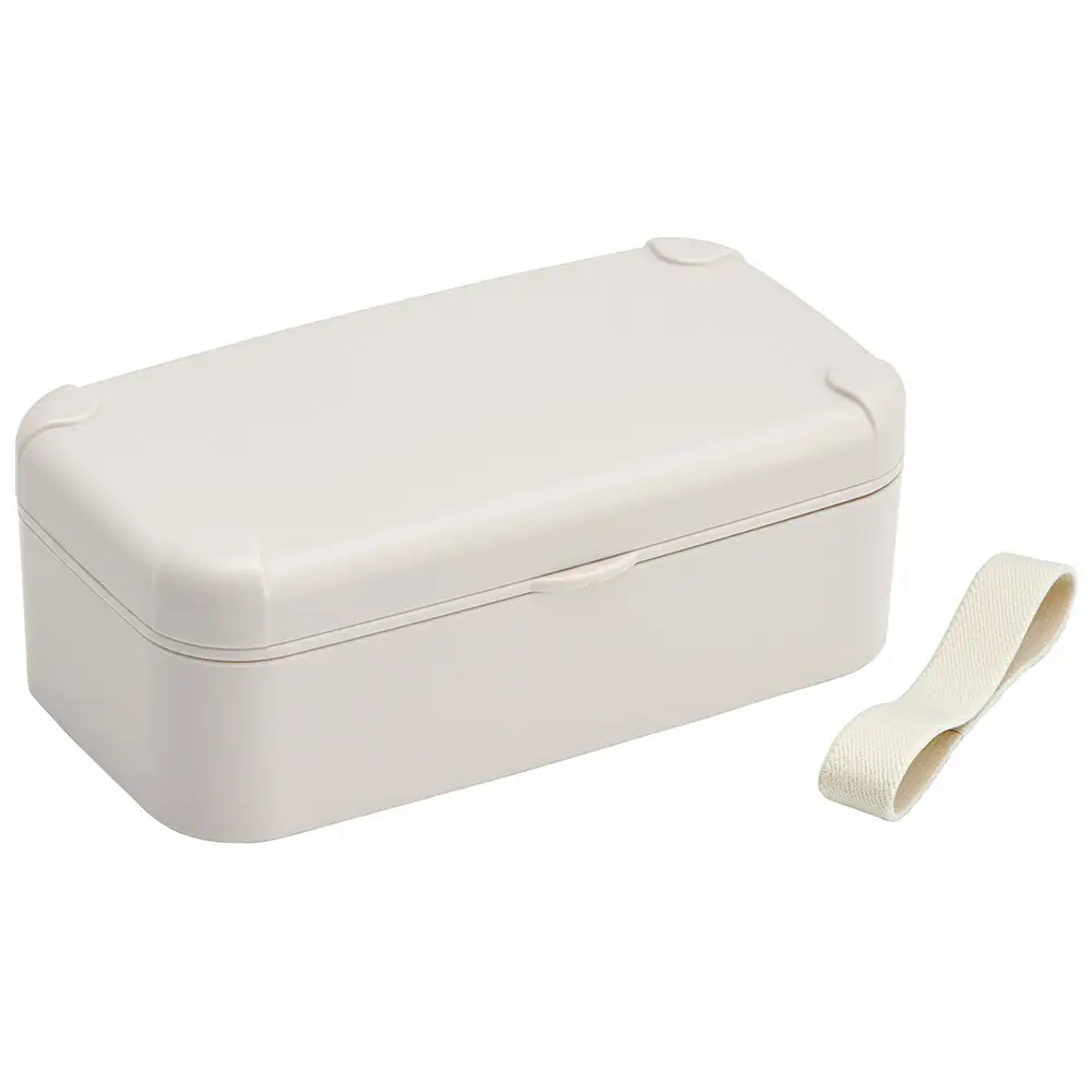 食洗機、電子レンジ対応 スマホスタンド付き 弁当箱 600ml 1段 箸付き PLB6SSH ベージュ 奈良県奈良市 4-174 716966