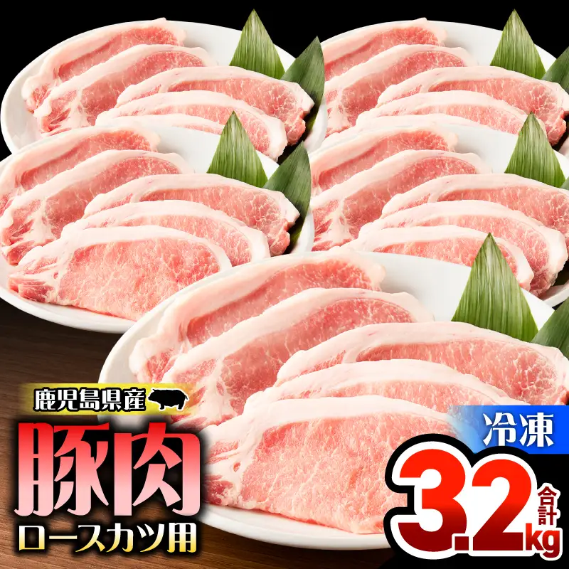 鹿児島県産 豚肉 ロース カツ用 3.2kg セット KN165-009 肉 冷凍