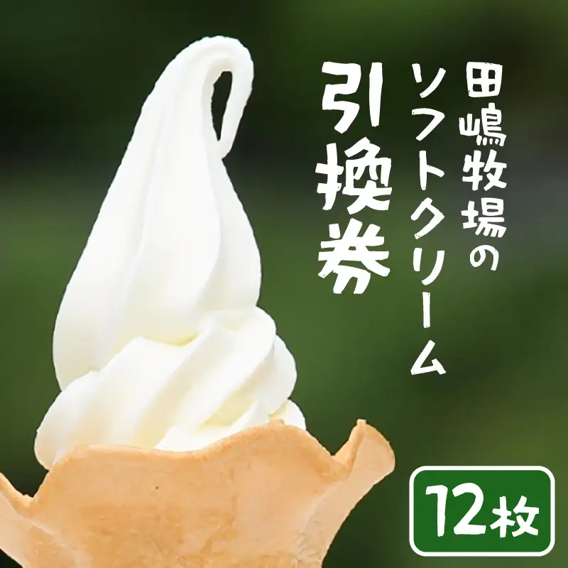 田嶋牧場のソフトクリーム屋 ソフトクリーム 引換券 12枚 ソフトクリームフレッシュみるく味ふつうサイズ(コーンまたはカップ) 引換券 デザート スイーツ 旅行 アイス アイスクリーム 手作り [aw109-a003]
