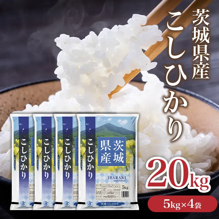 736 茨城県産 こしひかり 米 20kg (5kg×4袋)【石崎商店】