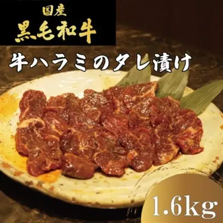 【冷凍】自家製もみダレで漬けたタレ漬け王道!牛ハラミ(さがり)1.6kg　焼肉ほうせん【配送不可地域：離島】【1709889】