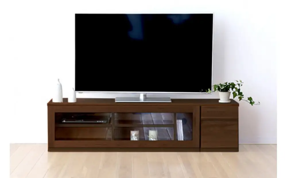 【開梱設置】高野木工 ASTER SET6 アスター 150TV天板 + 120TVガラス扉 + 30TVチェスト ウォルナット【10年保証】