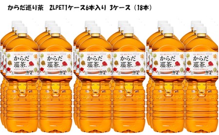 からだ巡茶 ペコらくボトル2LPET6本入×3ケース