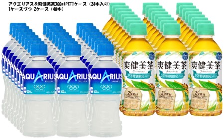 アクエリアス ＋爽健美茶300PET 24本= 2CS