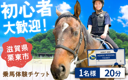 乗馬体験チケット1名様分(20分)初心者 BIBL001 乗馬