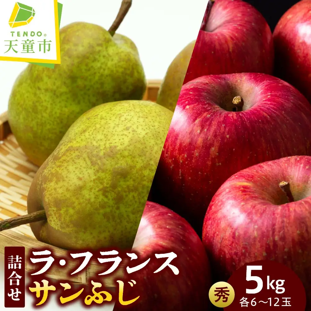 ラ・フランス & サンふじ 約 5kg セット 山形 りんご