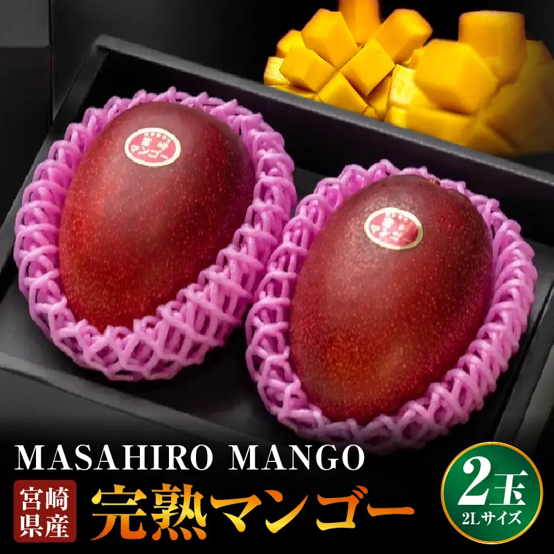 マンゴー 完熟 マンゴー[宮崎 2L 2玉 MASAHIRO MANGO]