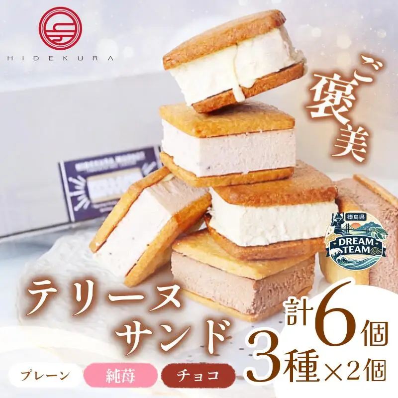 テリーヌサンド 6個 3種×2個 （プレーン・純苺・チョコレート） 北島町 ドリームチーム