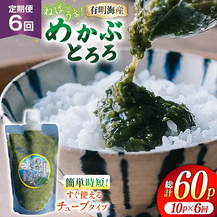 AJ660 めかぶ 有明海産 無添加めかぶとろろ 250g×10パック 定期便 6回 毎月 ◎