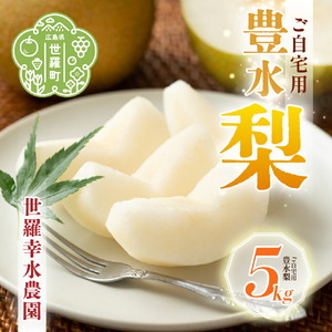 豊水梨 ご自宅用 約5kg【先行予約・数量限定】世羅 幸水農園 豊水 梨 なし フルーツ 果物 くだもの 果汁 シャリシャリ 酸味 濃厚 デザート 産地直送 JGAP認証 新鮮 【2026年9月中旬以降順次発送】A005-02