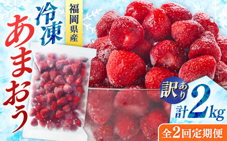 【全2回定期便】訳あり冷凍いちご「博多あまおう」2kg（1kg×2袋）（加工用）  桂川町/株式会社やまやコミュニケーションズ[ADAN066]